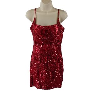 Windsor Dazzling Red Sequin Mini Dress